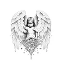 baby angel  tattoo design idea