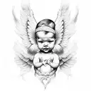 baby angel  tattoo design idea