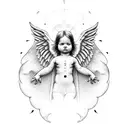 baby angel  tattoo design idea