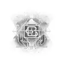 An abstract design combining the letters of RAMULU with software icons tattoo design idea