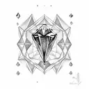 diamond and emerald birthstone  tattoo design idea