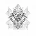 diamond and emerald birthstone  tattoo design idea