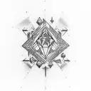 diamond and emerald birthstone  tattoo design idea