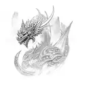 Warrior Queen with a dragon tattoo design idea