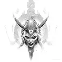 Warrior Queen with a dragon tattoo design idea