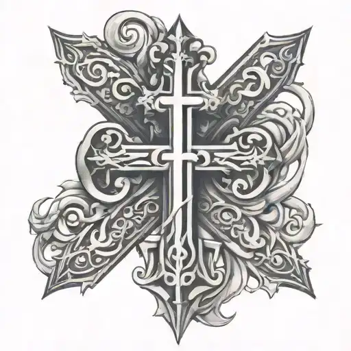 Name Hector but with the T as a cross tattoo design idea