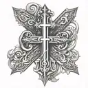 Name Hector but with the T as a cross tattoo design idea