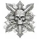 Name Hector but with the T as a cross tattoo design idea