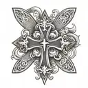 Name Hector but with the T as a cross tattoo design idea