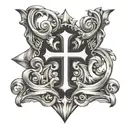 Name Hector but with the T as a cross tattoo design idea