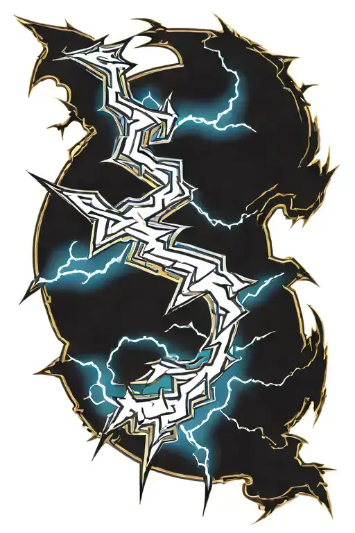 lightning with hieroglyphs tattoo design idea