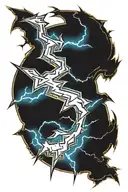 lightning with hieroglyphs tattoo design idea
