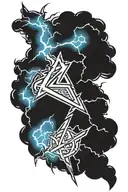 lightning with hieroglyphs tattoo design idea