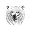 polar bear, fish, aurora tattoo design idea