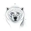 polar bear, fish, aurora tattoo design idea