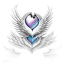 human heart with wings  tattoo design idea