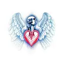 human heart with wings  tattoo design idea