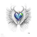 human heart with wings  tattoo design idea