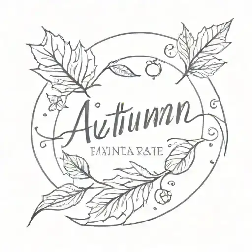 tattoo with the word Autumn tattoo design idea