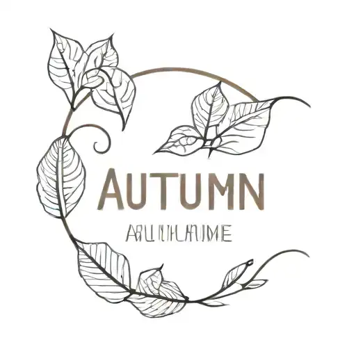 tattoo with the word Autumn block letter style tattoo design idea