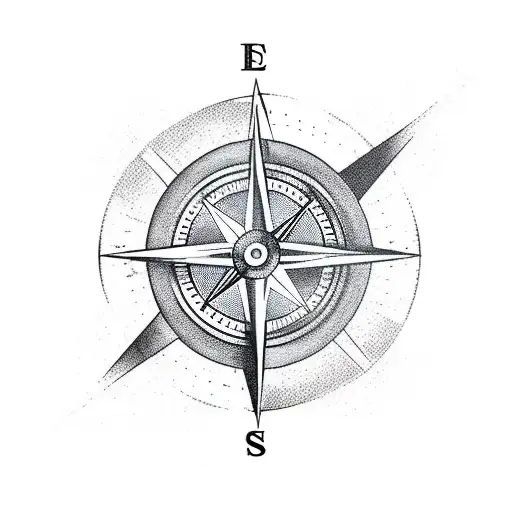 broken hand compass tattoo design idea