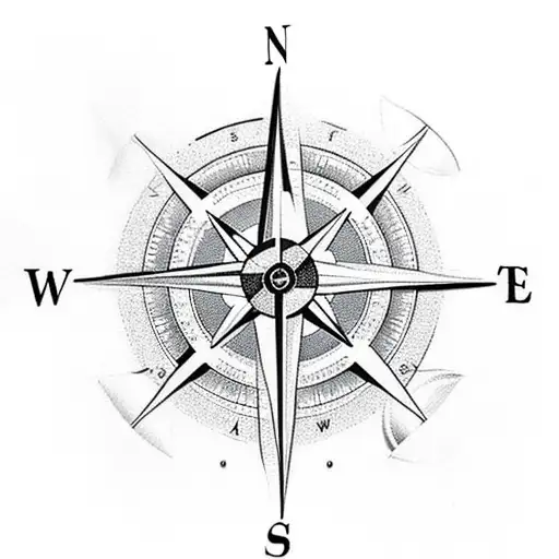 compass spinning out of control tattoo design idea