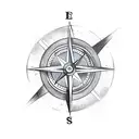 broken hand compass tattoo design idea