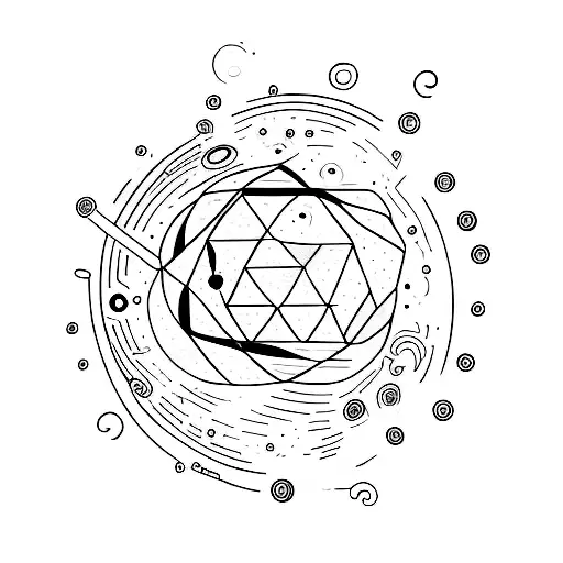 A minimalist tattoo of a galaxy inside a human heart, symbolizing the intertwining of the universe and the soul tattoo design idea