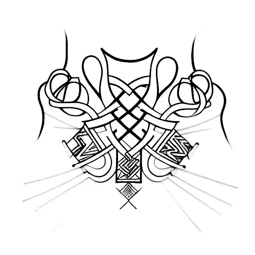 A minimalist tattoo of a psychology symbol intertwined with a dance pose tattoo design idea