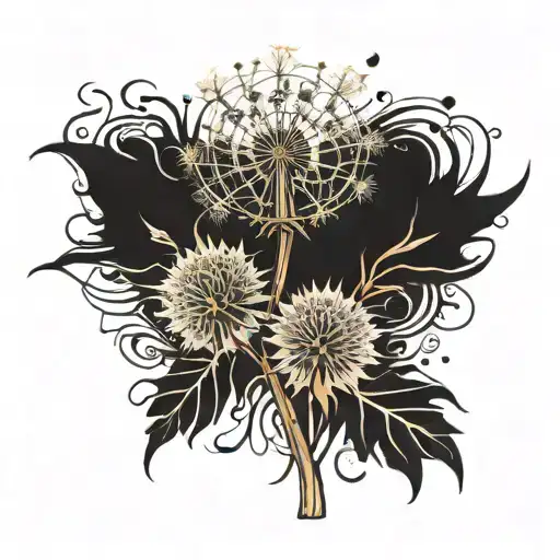 dandelion tattoo design idea