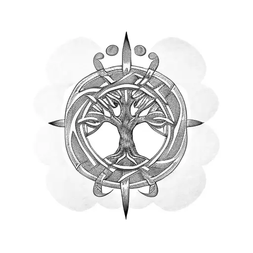 Tree of Life celtic scottish tattoo design idea