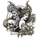 "Do The Head Of Hades And The Scythe Of His Mother Reia" tattoo design idea