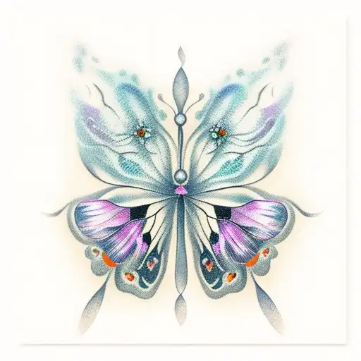 Butterflies with names Angelica and Arionna tattoo design idea