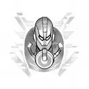 A Marvel superhero surrounded by musical notes tattoo design idea