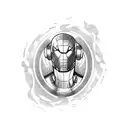 A Marvel superhero surrounded by musical notes tattoo design idea