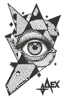 alex greay geometric eye inside tattoo design idea
