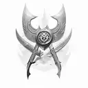  um guerreiro da guerra a joelhada com espada na mão   tattoo design idea