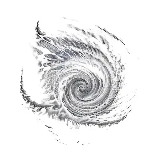 A hurricane transforming into a dancer mid-spin tattoo design idea
