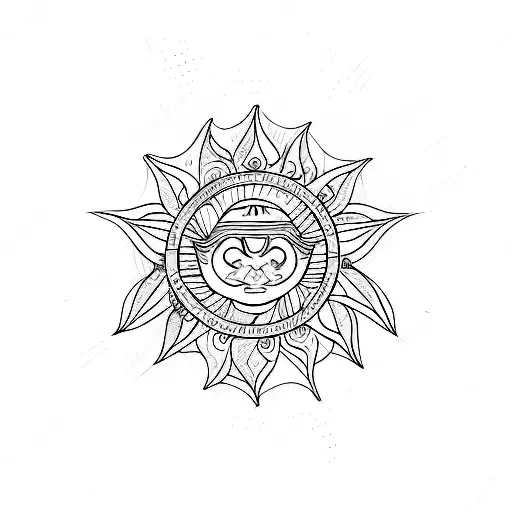 sunbeam with rays of light energy tattoo design idea