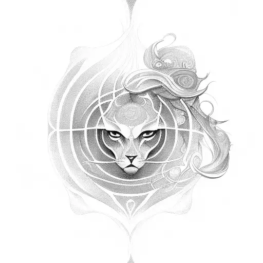 sleek, curving sunbeam with dynamic lines merging seamlessly an elegant, flowing design resembling rays of light tattoo design idea