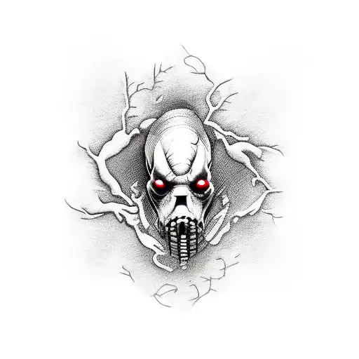 Wood with a Dead by Daylight hook in front  tattoo design idea