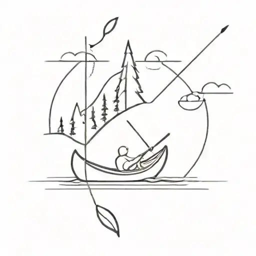 canoe tattoo design idea
