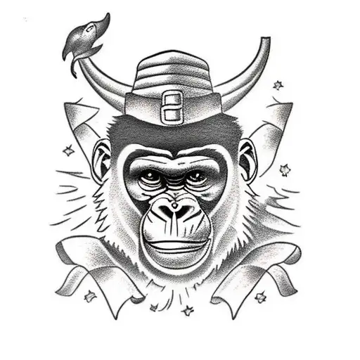 monkey to gorilla tattoo design idea