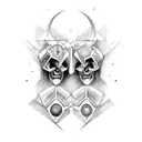 gemini ghost tattoo design idea