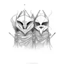 gemini ghost tattoo design idea