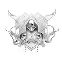 gemini ghost tattoo design idea