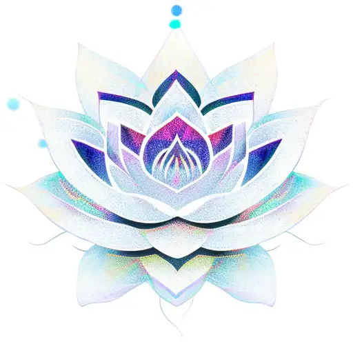 lotus flower with rainbow petals and infinity symbols for background leaves tattoo design idea