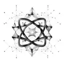 A mathematical formula intertwining with a constellation of stars tattoo design idea