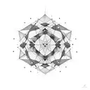 A mathematical formula intertwining with a constellation of stars tattoo design idea