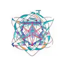 A mathematical formula intertwining with a constellation of stars tattoo design idea